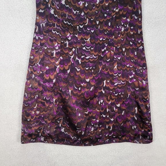 Nanette Lepore Purple Silk Multicolor Polka Dot Key Hole Abstract Style Shift - Picture 4 of 12